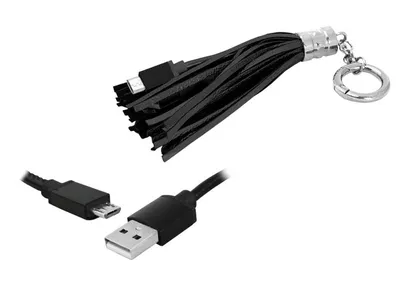 Obrázok produktu pre LTC USB - micro USB nabíjací kábel ako kľúčenka, farba čierna