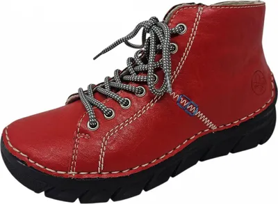 Produktbild von Rieker Damen Schnürboot Reißverschluss Stiefelette 55020, Größe:40 EU, Farbe:Rot