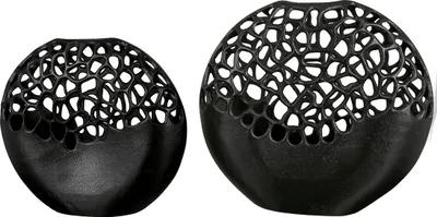 Immagine prodotto di Gilde Vase, "Osaka", Aluminium, schwarz, VE 1, L. 10 cm, B. 34 cm, H. 32 cm 43490 4001250434900