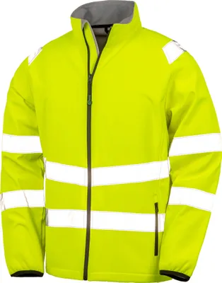 Produktbild von Result Genuine Recycled R505X | Recycled Printable Safety Softshell Jacket Sicherheitsjacke - Farbe: Fluorescent Yellow/Black - Größe: XXL