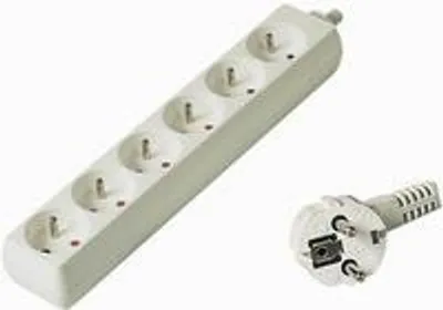 Produktbild von PREMIUMCORD Verlängerungskabel 230V 2m 6 Steckdosen (pp6-02)