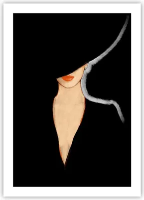 Produktbild von Poster - Poster ohne Rahmen - Schwarz Frau Hut - 50x70 cm - Wand Bild - Wanddeko - Wandbilder - Kunstposter - Wandposter - Bilder - Kunstdruck - Wanddekoration - Wandbild - P2XPA50x70-4341