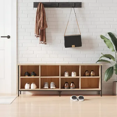 Immagine prodotto di vidaXL Scarpiera in rovere Sonoma 131x35x50 cm in legno - Scarpiera - Ripiani per scarpe - Armadio per scarpe - Magazzino per scarpe