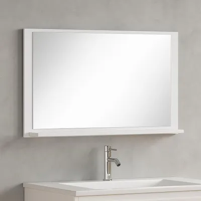 Immagine prodotto di Specchio da bagno Bravos 80 cm - Bianco - Specchio da bagno con mensola