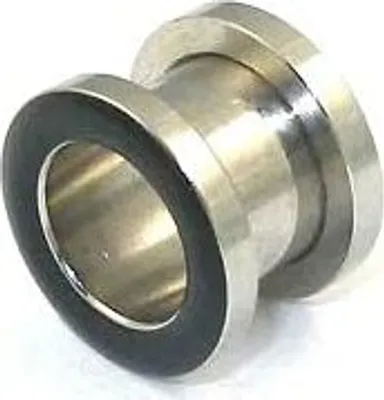 Produktbild von Ohr Flesh Tunnel Stahl Tunnel Piercing Screw On Motiv Schwarz - 6mm