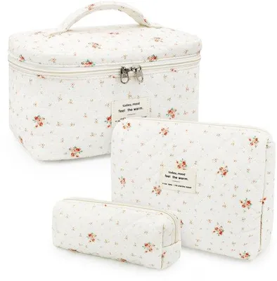Immagine prodotto di Set di 3 borse con motivi floreali per donna, ideali per i viaggi e la vita quotidiana