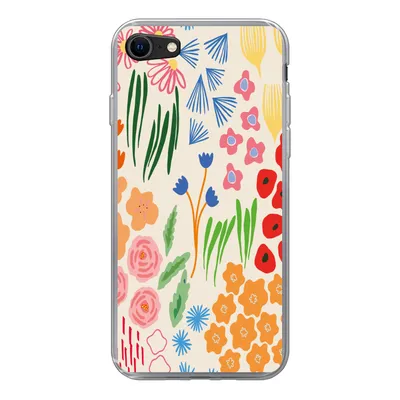 Produktbild von MuchoWow® Handyhülle Schutzhülle Hülle für iPhone 7 Blumen - Muster - Feldblumen Silikon Softcase Handy Hülle - Kartenhalter