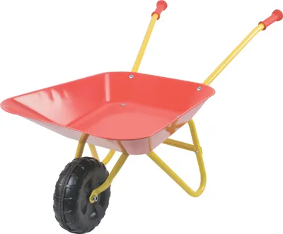 Produktbild von Playfun Kinder Schubkarre aus Metall Blech rot