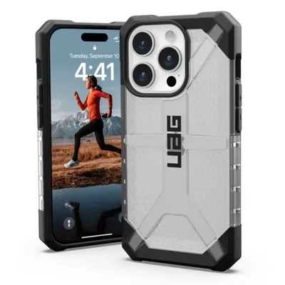 A smartphone with a protective case is shown against a white background.