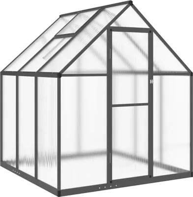 Obrázek produktu pro vidaXL Skleník se základovým rámem antracit 169x169x195 cm hliník