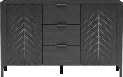 Produktbild von Wohnzimmer-Kommode 153 cm breit in schwarz mit 2 Türen & 3 Schubladen MAZARA-161