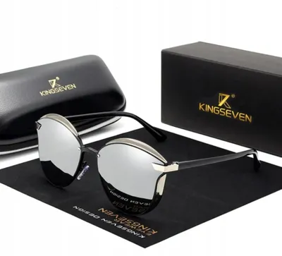 Produktbild von Kingseven - Sonnenbrillen - Uni - Uv400 - Silber Gläser - Metallrahmen - Schwarz