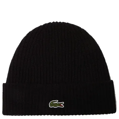 Produktbild von Lacoste Lacoste Uni Beanie - Mütze aus gerippter Wolle