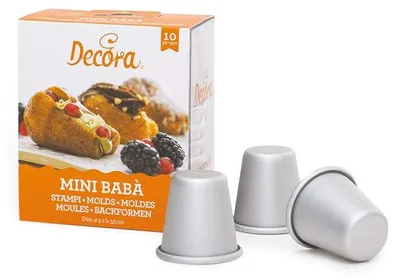 Babà-Förmchen aus Aluminium, Ø 3 cm, 10 Stück