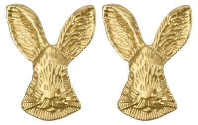 Image de Boutons décoratifs en forme de lapin - Lot de 2 - Laiton massif - Poignées pour meubles - Faciles à installer - Design moderne - Bouton pour meuble