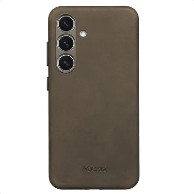 Immagine prodotto di Accezz Cover posteriore in pelle vintage Magsafe per Samsung Galaxy S25 / S24 - Marrone rustico