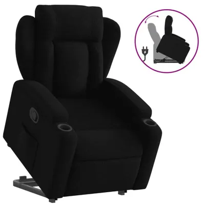 Produktbild von Relaxsessel mit Aufstehhilfe Schwarz Stoff