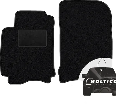 Produktbild von moto-MOLTICO Vorne Fußmatten Auto Velours Autoteppiche Schwarz Automatten Set 2-teilig passend für Renault Laguna II 2001-2007
