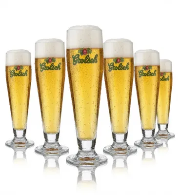 Produktbild von 6x Grolsch Glas 0,3l Prelude Pokal Tulpe Bier Gläser Set Brauerei Gastro Geeicht