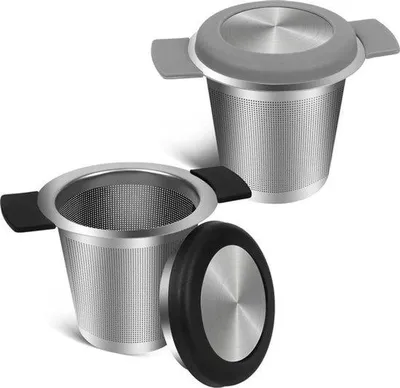 Obrázok produktu pre Silikónový infúzor na čaj – jemný filter – na sypaný čaj – bez BPA – 2 ks