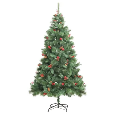 Zdjęcie produktu dla vidaXL Sztuczna składana choinka z szyszkami i jagodami 240 cm