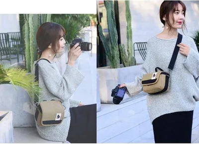 Produktbild von SLR Kameratasche 18 x 10 x 15 cm - wasserdichte Leinwandtasche - unisex - idealer Outdoor-Schutz - ShopFlot
