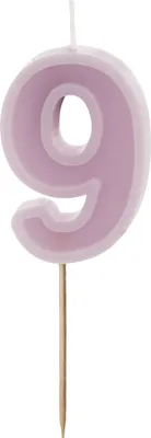 Produktbild von Geburtstagskerze Zahl 9, lila, 6 cm