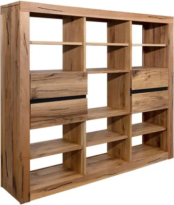 Image de MASSIVMOEBEL24 | Étagère 160x36 Chênes sauvage et lombard huilé Bois naturel MONTREUX #043