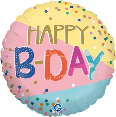 Produktbild von 18"/Ø46cm Folienballon Happy B-Day