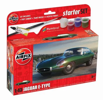 Obrázek produktu pro Jaguar E-Type - obsahuje barvy a lepidlo - Airfix Starter Set A55009 1:43