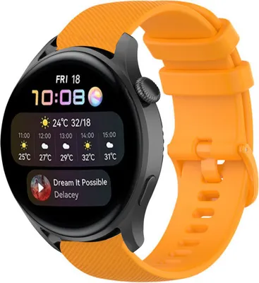 Produktbild von Strap-it Huawei Watch 3 (Pro) Luxus-Silikonarmband (Orange)