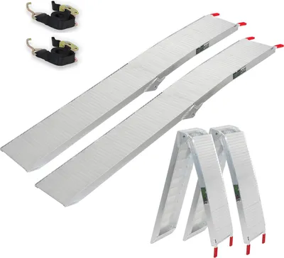 Produktbild von TRUTZHOLM 2 x Alu Auffahrrampen 205 cm 680 kg Tragkraft klappbar rutschhemmend gerillt Verladerampen