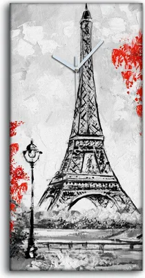 Produktbild von Wandbild Leinwand Bilder Wanduhr 30x60 Paris Stadtlandschaft Frankreich - weiße Hände