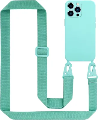 Obrázek produktu pro Cadorabo Ochranné pouzdro pro Apple iPhone 13 PRO Case v tyrkysové barvě Pouzdro na mobilní telefon s řetízkem Délka nastavitelného popruhu na šňůru
