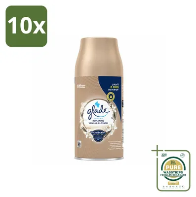 Productafbeelding van 10 x Glade Automatische Vernevelaar Navulpatroon Romantische Vanillebloem - 269 ml - Voordeelverpakking - 10 stuks