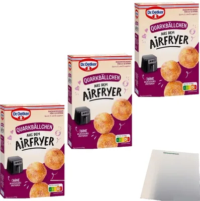 Produktbild von Dr. Oetker Airfryer Quarkbällchen 3er Pack (3x420g Packung) + usy Block