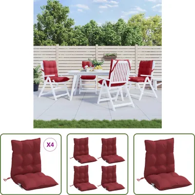Produktbild von The Living Store Niedriglehner-Auflagen 4 Stk. Weinrot Oxford-Gewebe