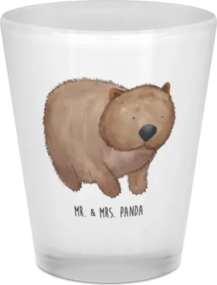 Produktbild von Mr. & Mrs. Panda Schnapsglas Wombat - Transparent - Geschenk, Pinnchen, Gläschen, Shot Glas, Australien, Schnapsbecher, Das Leben Ist schön, Lustige Sprüche, Spruch
