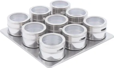 Obrázek produktu pro Magnetické krabičky na koření 9 kusů/sada nádob na koření z nerezové oceli
