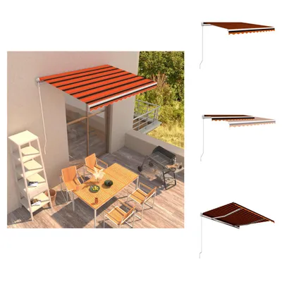 Immagine prodotto di vidaXL Tenda da sole retrattile a comando manuale 350 x 250 cm arancione e marrone - Tende da sole