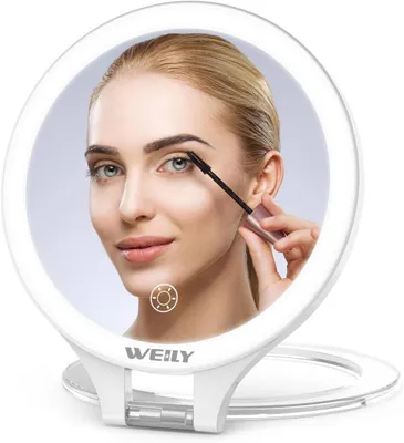 Image de Miroir de maquillage grossissant 1x avec éclairage - Miroir double face