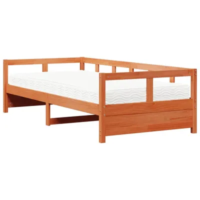 Produktbild von Tagesbett mit Matratze Wachsbraun 90x200 cm Massivholz Kiefer