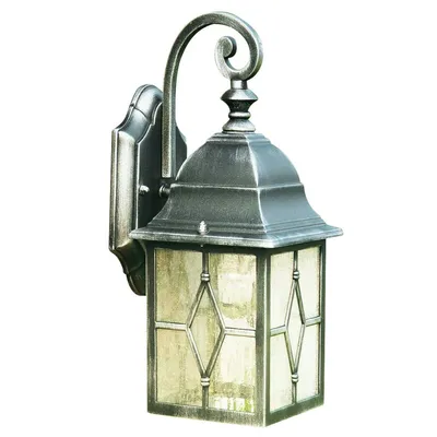 Produktbild von Genoa rustikale Außenwandleuchte silber-schwarz Glasschirm IP23