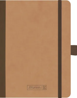 Produktbild von Brunnen Notizbuch Premium Kladde A6 liniert Gummizug braun