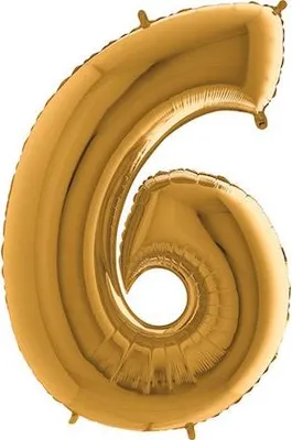 Immagine prodotto di Palloncino in foil Numero 6 Oro - 102 cm Grabo