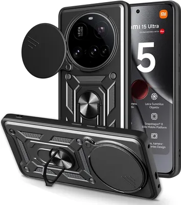 Produktbild von Outdoor Panzer Hülle für Xiaomi 15 Ultra Handyhülle Kameraschutz Ringhalter in Schwarz