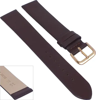 Produktbild von Minott Uhrenarmband XL Nappa Leder dunkelbraun ohne Naht weich 29683, Stegbreite:14mm, Schließe:Gelbgolden