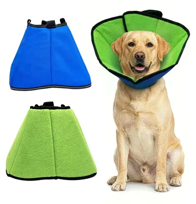 Halskrause für Hunde, weich, verstellbar, Blau, XL