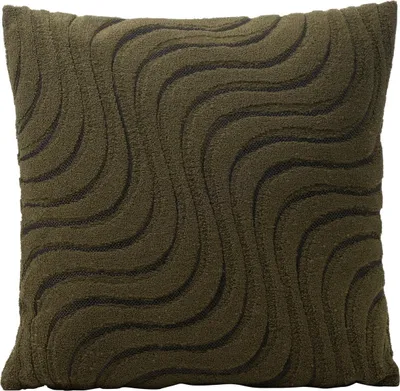Produktbild von Kissenhülle - Dunkelgrün - 40 x 40 cm - mit Reißverschluss - Wellen-Muster
