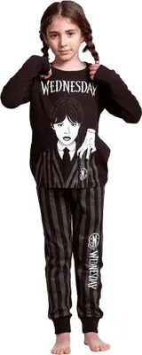Produktbild von Cerda Group Single Jersey Wednesday Langarm-pyjama Braun,Grau 14 Years Mädchen Braun,Grau 14 Years
